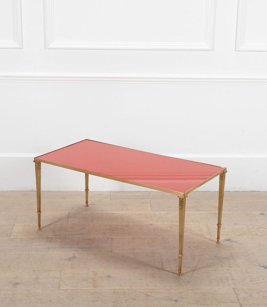 20th Century Brass And Coloured Glass Coffee Table CT4638220