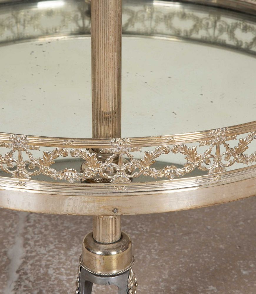 20th Century Three Tier Silver Plate Mirrored Drinks Trolley CT6542554