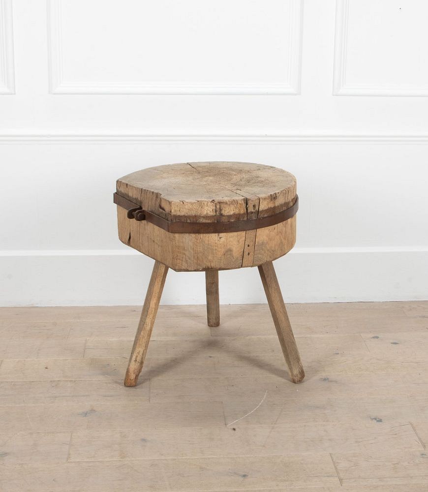 SALE: Large 19th Century Oak Chopping Block CT8538944