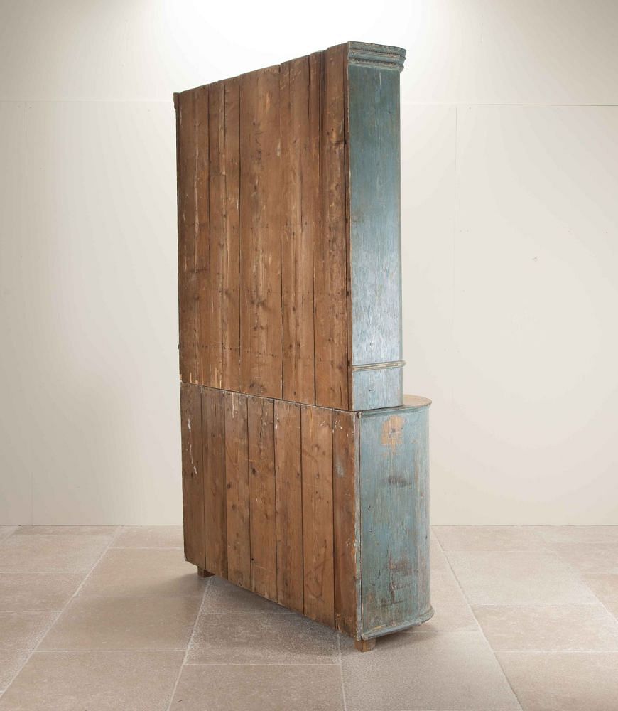 19th Century Two Part Cabinet in Original Paint, from Umea Vasterbotten, Sweden CU6041465