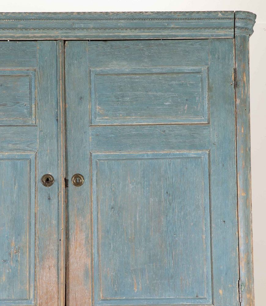 19th Century Two Part Cabinet in Original Paint, from Umea Vasterbotten, Sweden CU6041465