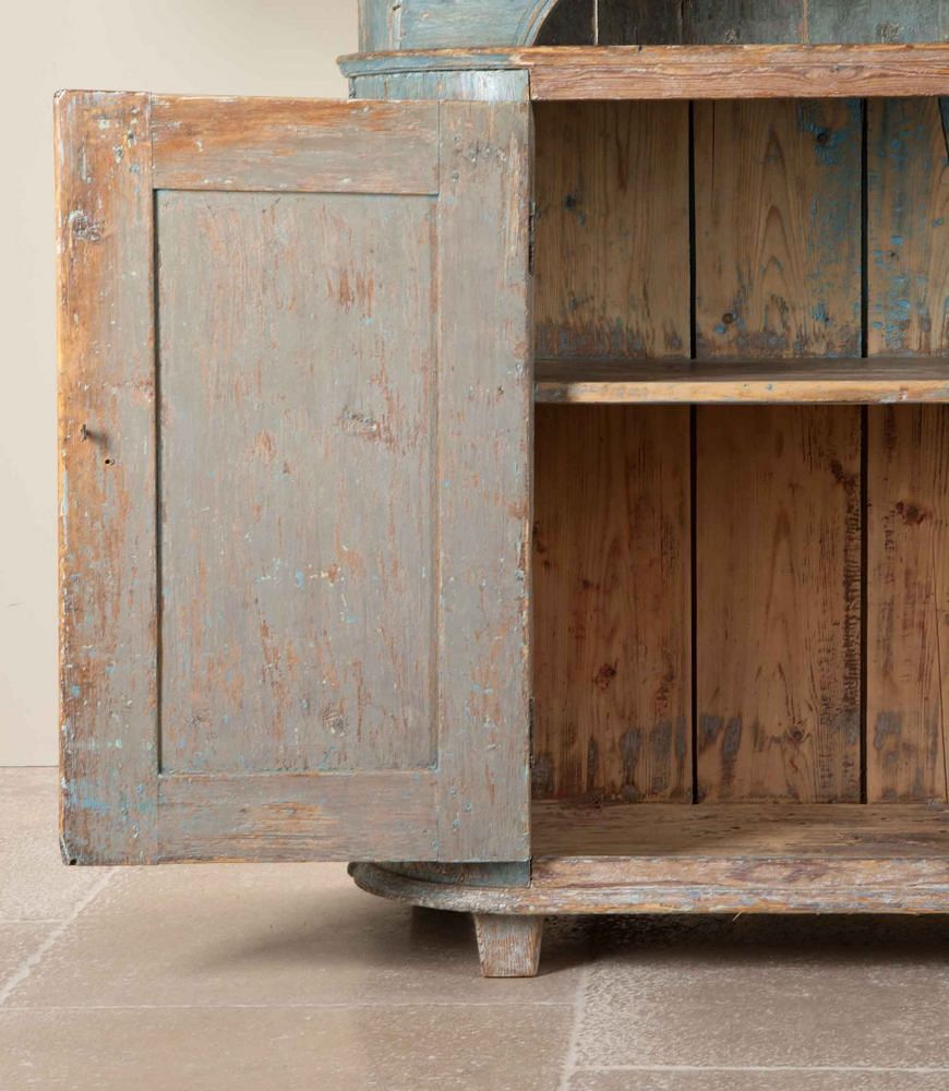 19th Century Two Part Cabinet in Original Paint, from Umea Vasterbotten, Sweden CU6041465