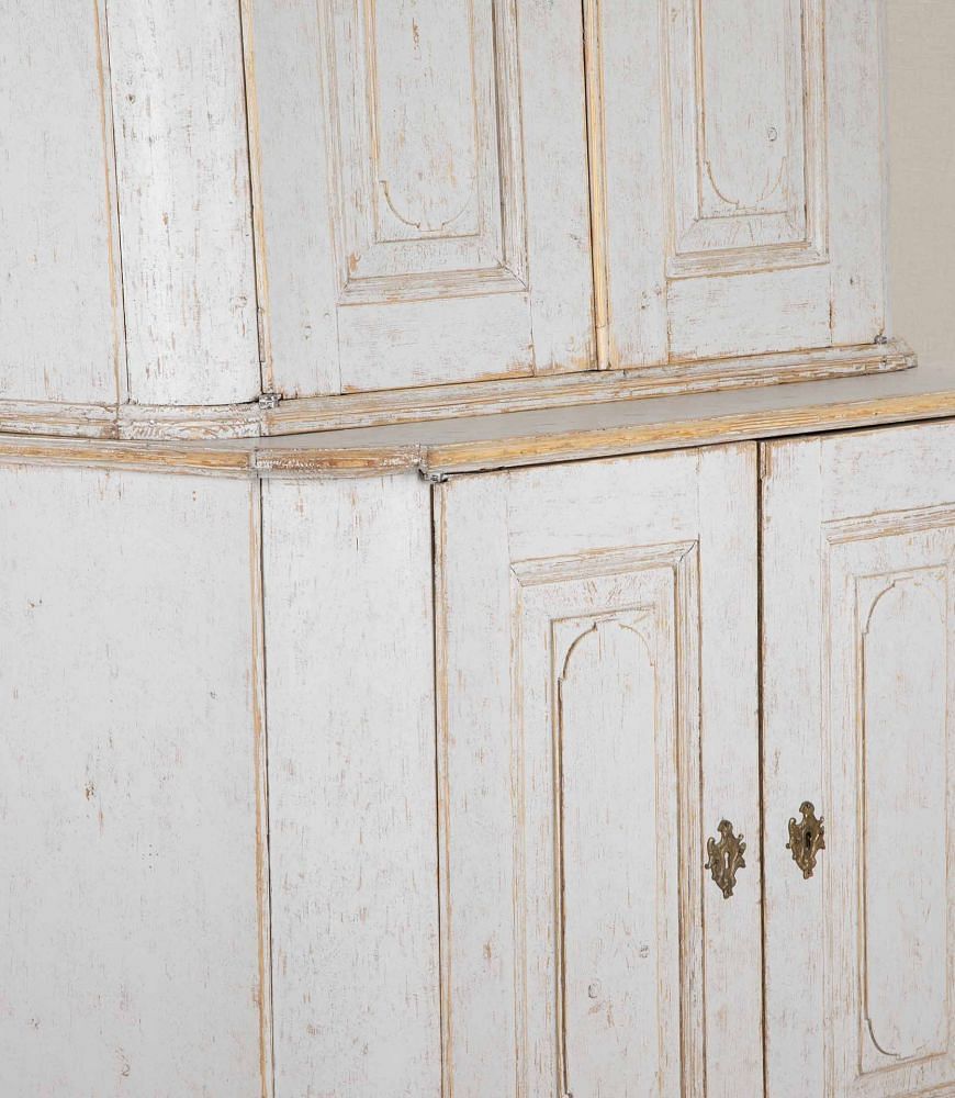 18th Century Swedish Period Two Part Rococo Cabinet CU6041862
