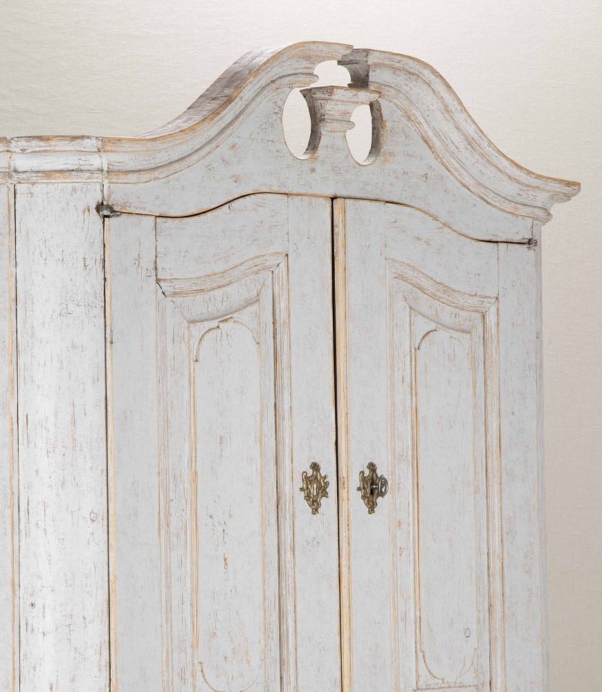 18th Century Swedish Period Two Part Rococo Cabinet CU6041862