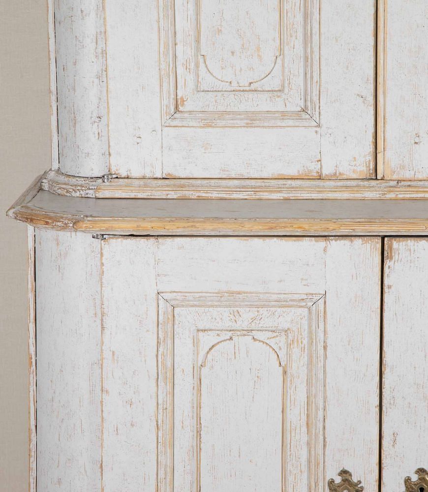 18th Century Swedish Period Two Part Rococo Cabinet CU6041862