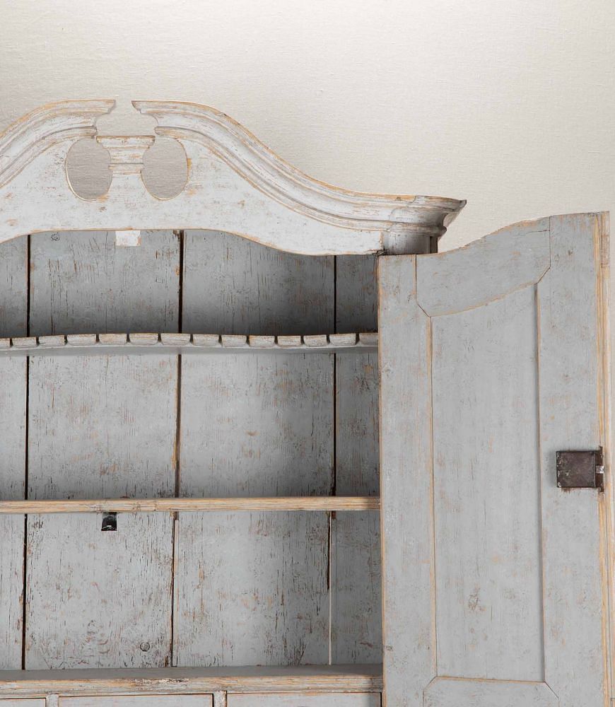 18th Century Swedish Period Two Part Rococo Cabinet CU6041862
