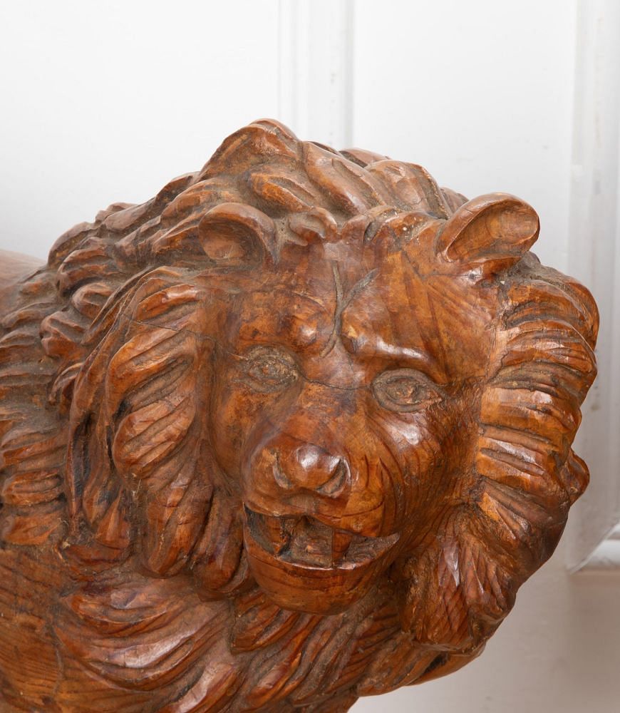 Pair of 19th Century Carved Medici Lions DA0311831