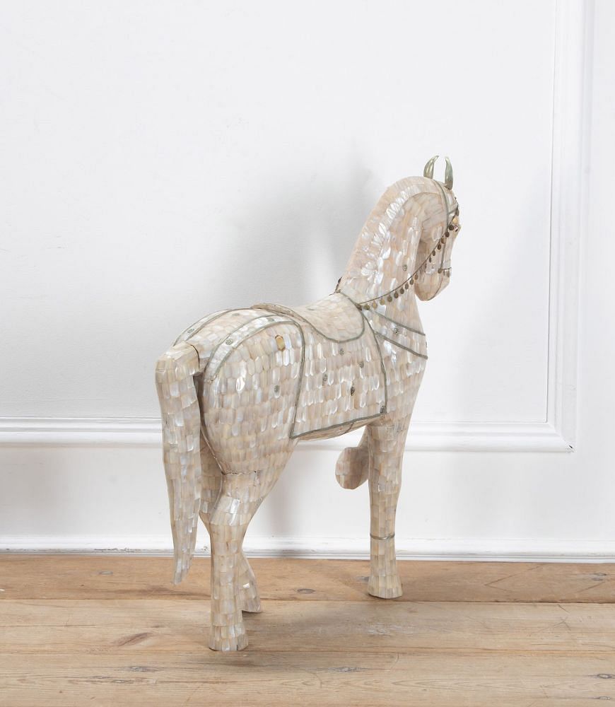 20th Century Mother of Pearl Gilt Metal Horse DA0738843