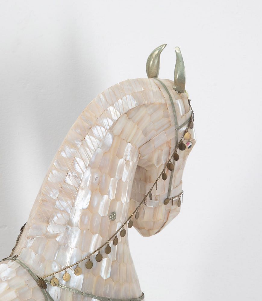 20th Century Mother of Pearl Gilt Metal Horse DA0738843