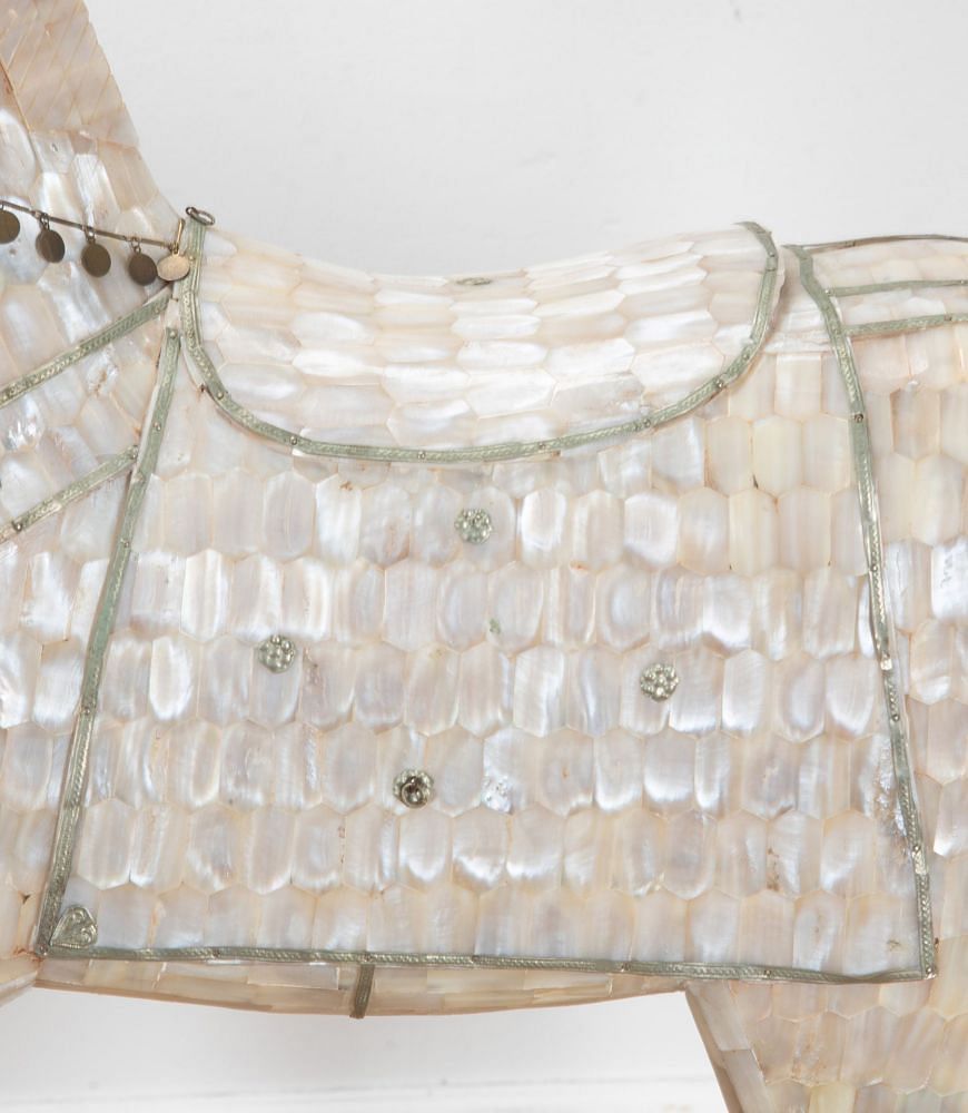 20th Century Mother of Pearl Gilt Metal Horse DA0738843