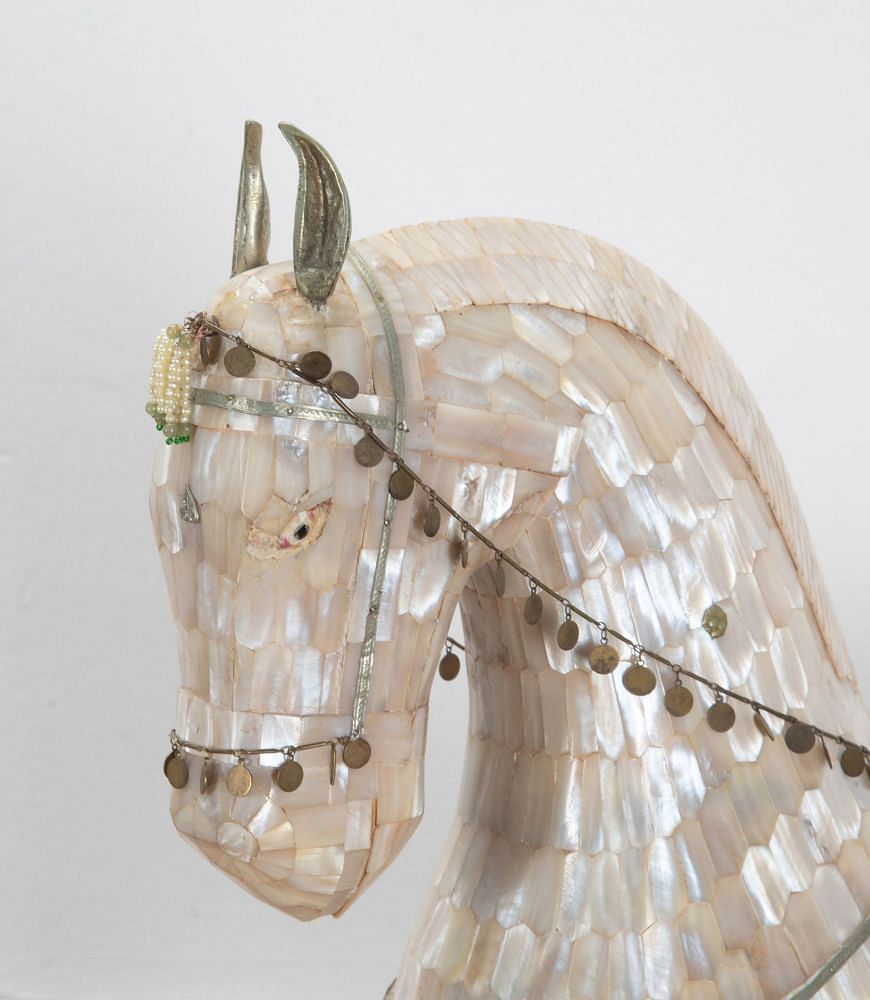 20th Century Mother of Pearl Gilt Metal Horse DA0738843