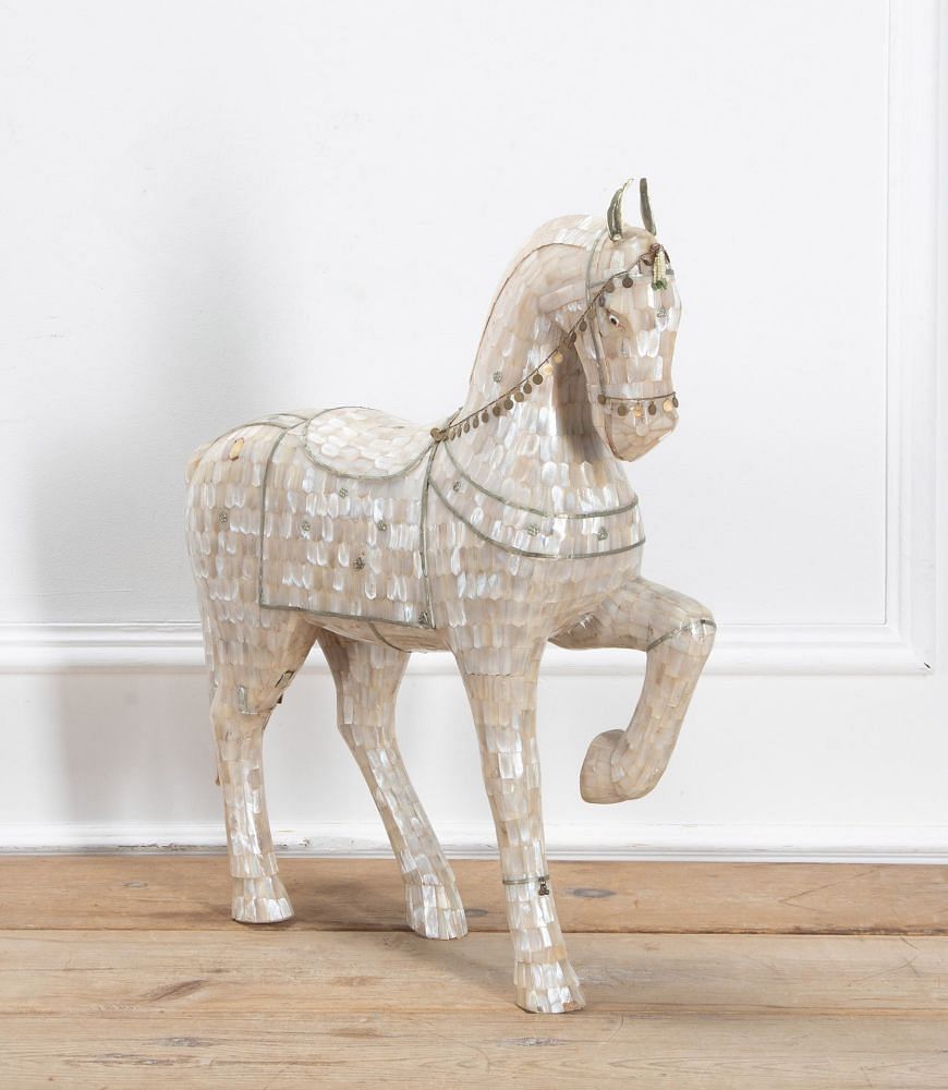 20th Century Mother of Pearl Gilt Metal Horse DA0738843