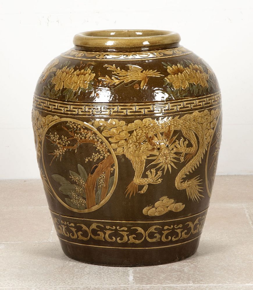 Monumental 19th Century Martaban Chinese Jardiniere DA0741156