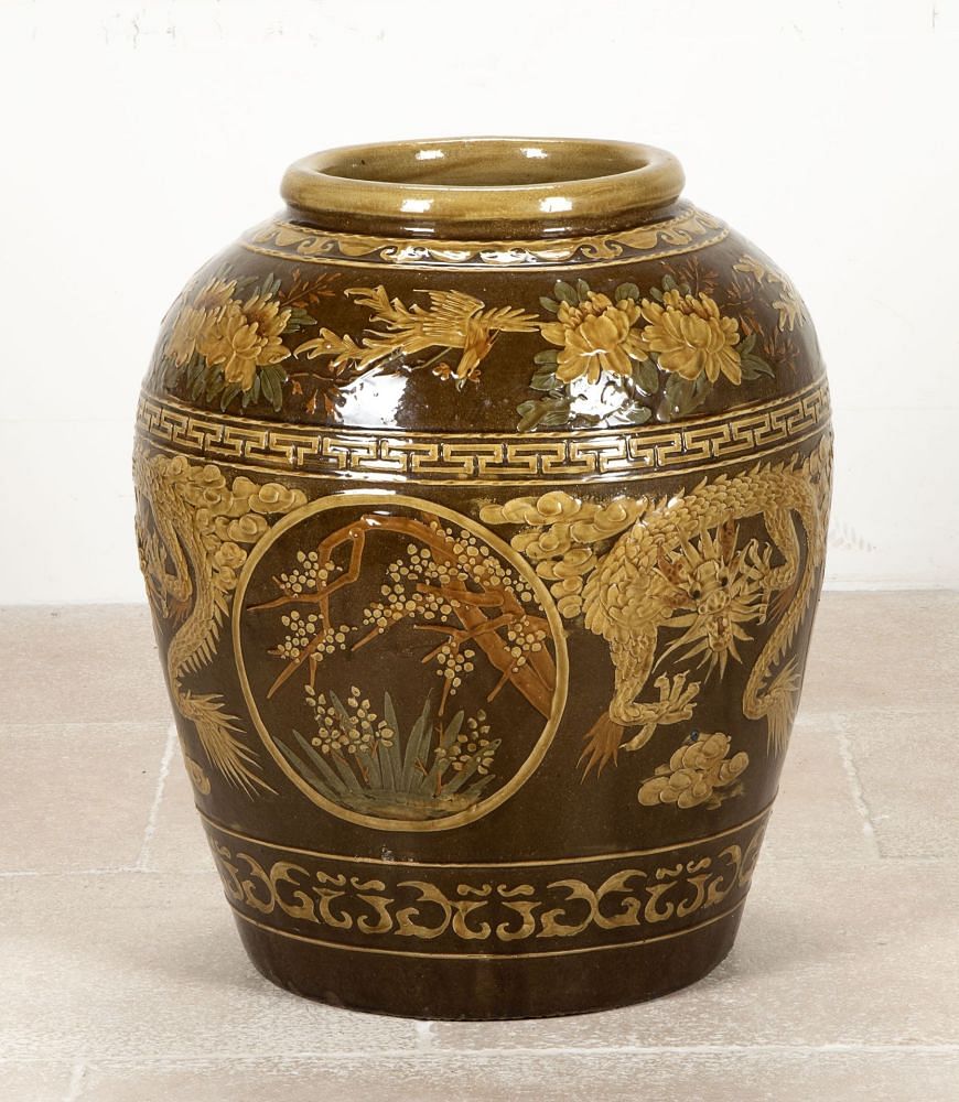 Monumental 19th Century Martaban Chinese Jardiniere DA0741156