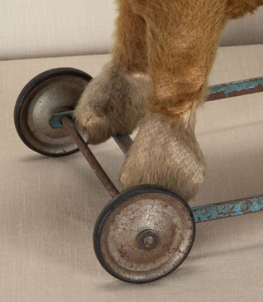 SALE: Small 20th Century English Stuffed Toy Horse on Wheels DA1343360