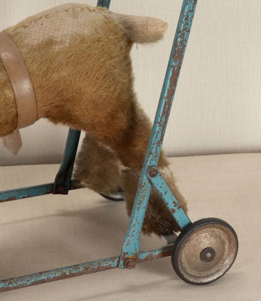 SALE: Small 20th Century English Stuffed Toy Horse on Wheels DA1343360