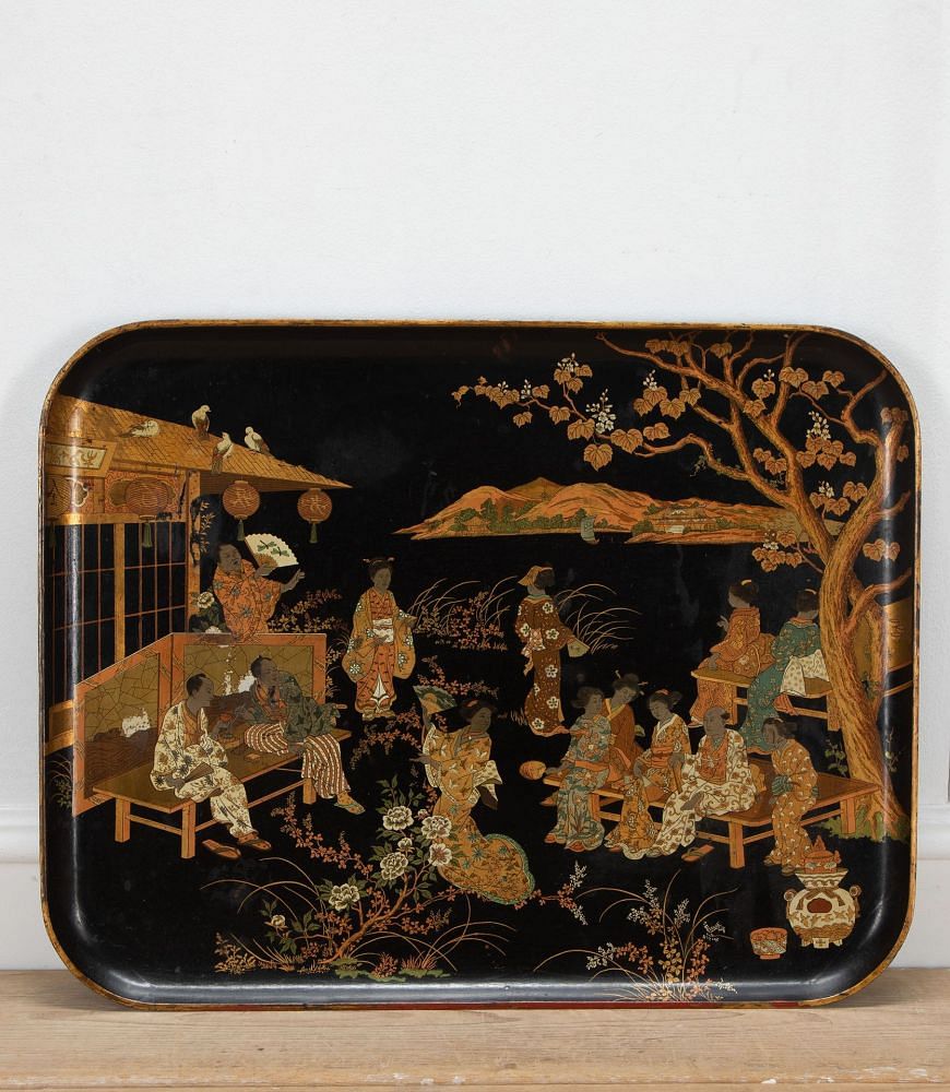 Large Napoleon III Papier Mache Chinoiserie Tray DA1534381