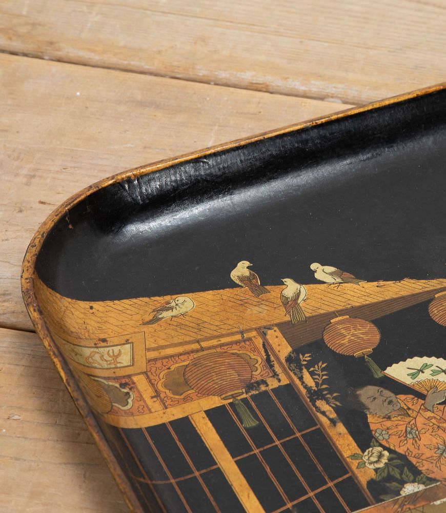 Large Napoleon III Papier Mache Chinoiserie Tray DA1534381