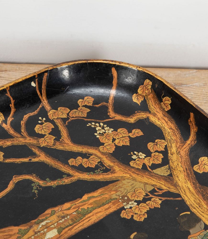 Large Napoleon III Papier Mache Chinoiserie Tray DA1534381