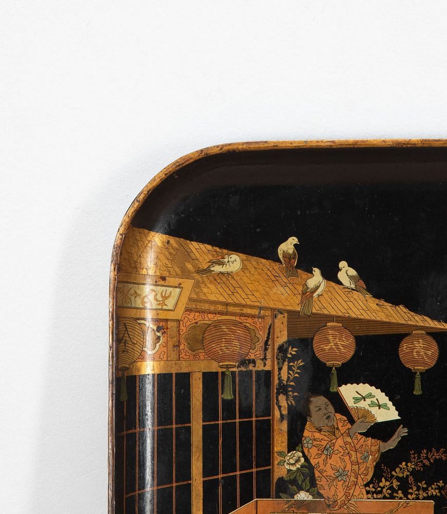 Large Napoleon III Papier Mache Chinoiserie Tray DA1534381