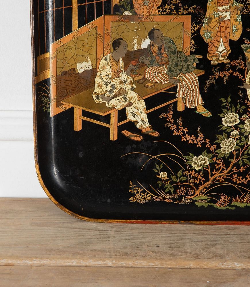 Large Napoleon III Papier Mache Chinoiserie Tray DA1534381