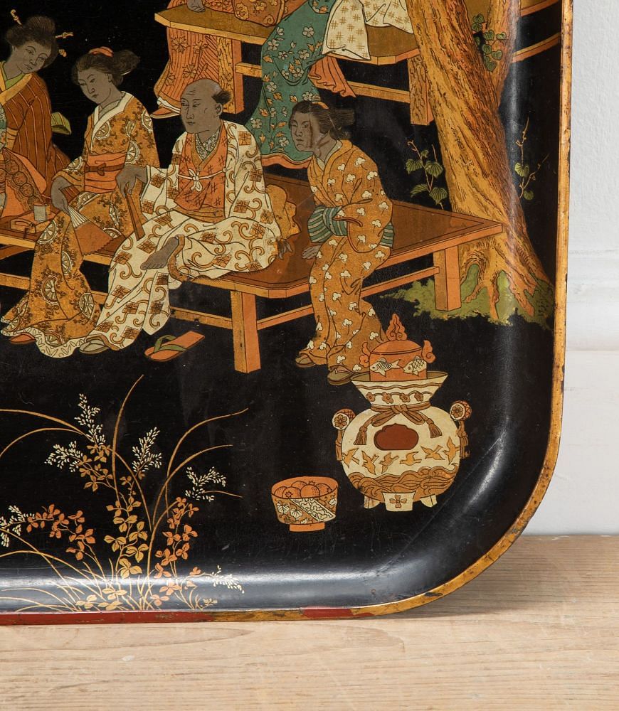 Large Napoleon III Papier Mache Chinoiserie Tray DA1534381