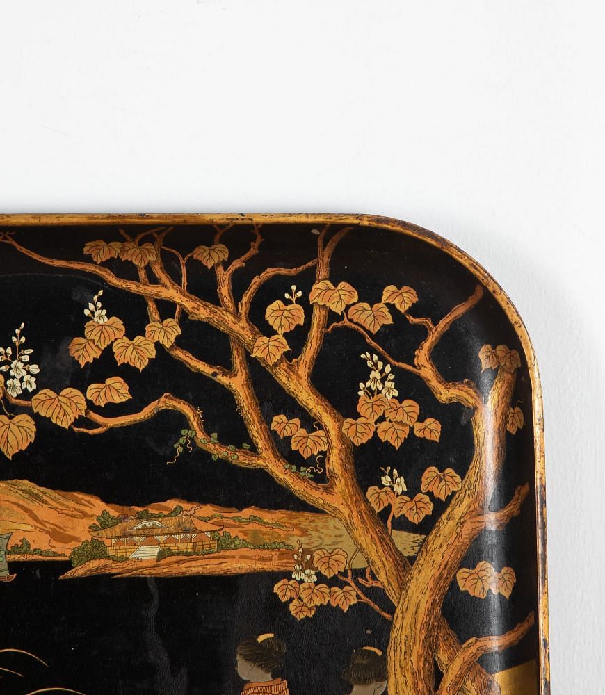 Large Napoleon III Papier Mache Chinoiserie Tray DA1534381
