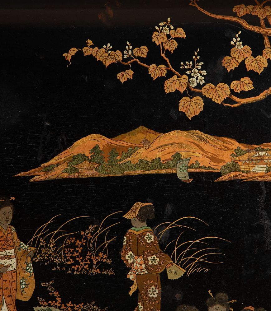 Large Napoleon III Papier Mache Chinoiserie Tray DA1534381