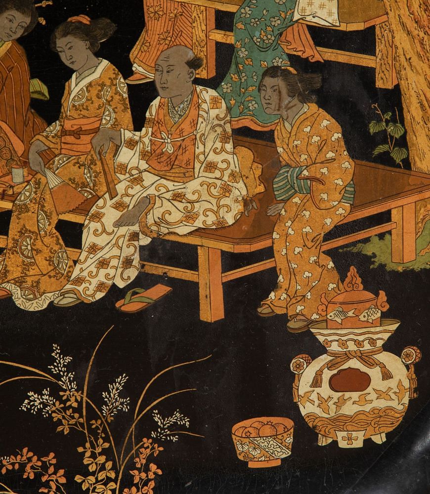 Large Napoleon III Papier Mache Chinoiserie Tray DA1534381