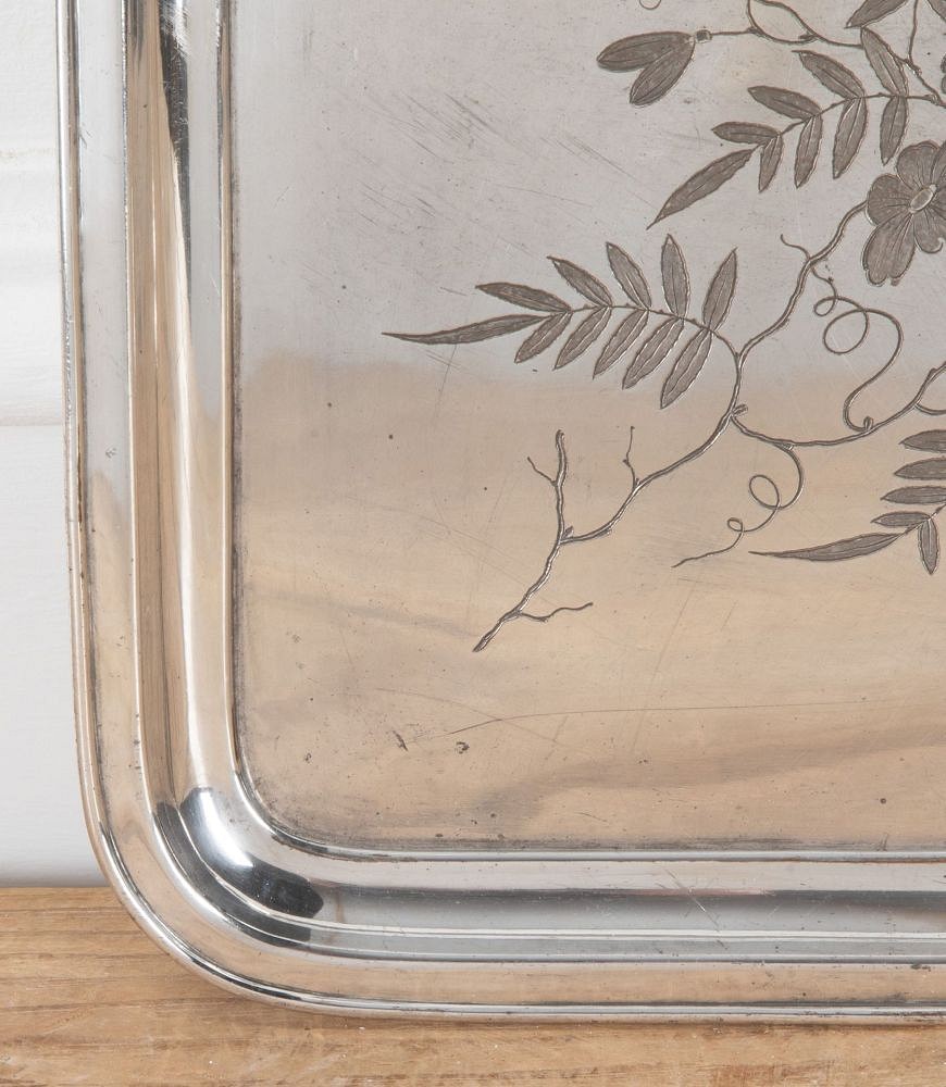 20th Century French Silver Plate Etched Tray DA1538513