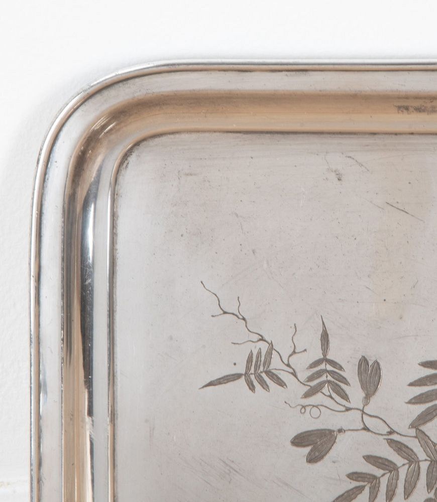 20th Century French Silver Plate Etched Tray DA1538513