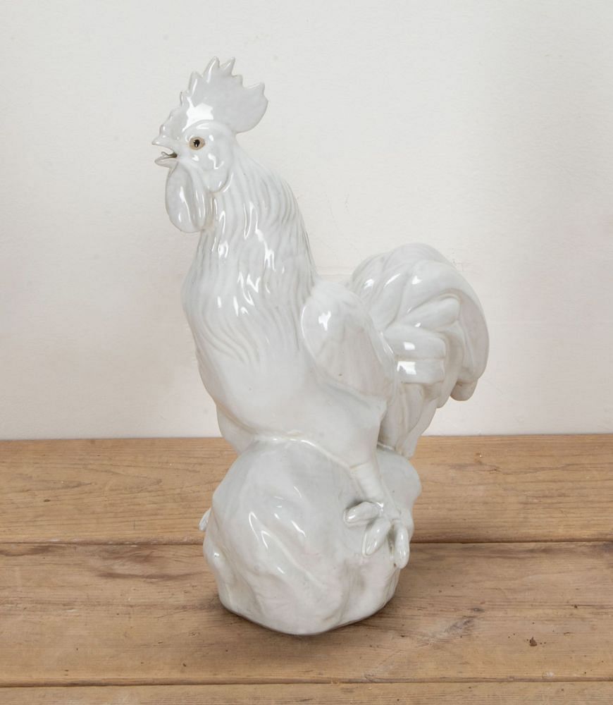 20th Century French White Ceramic Rooster DA1541989