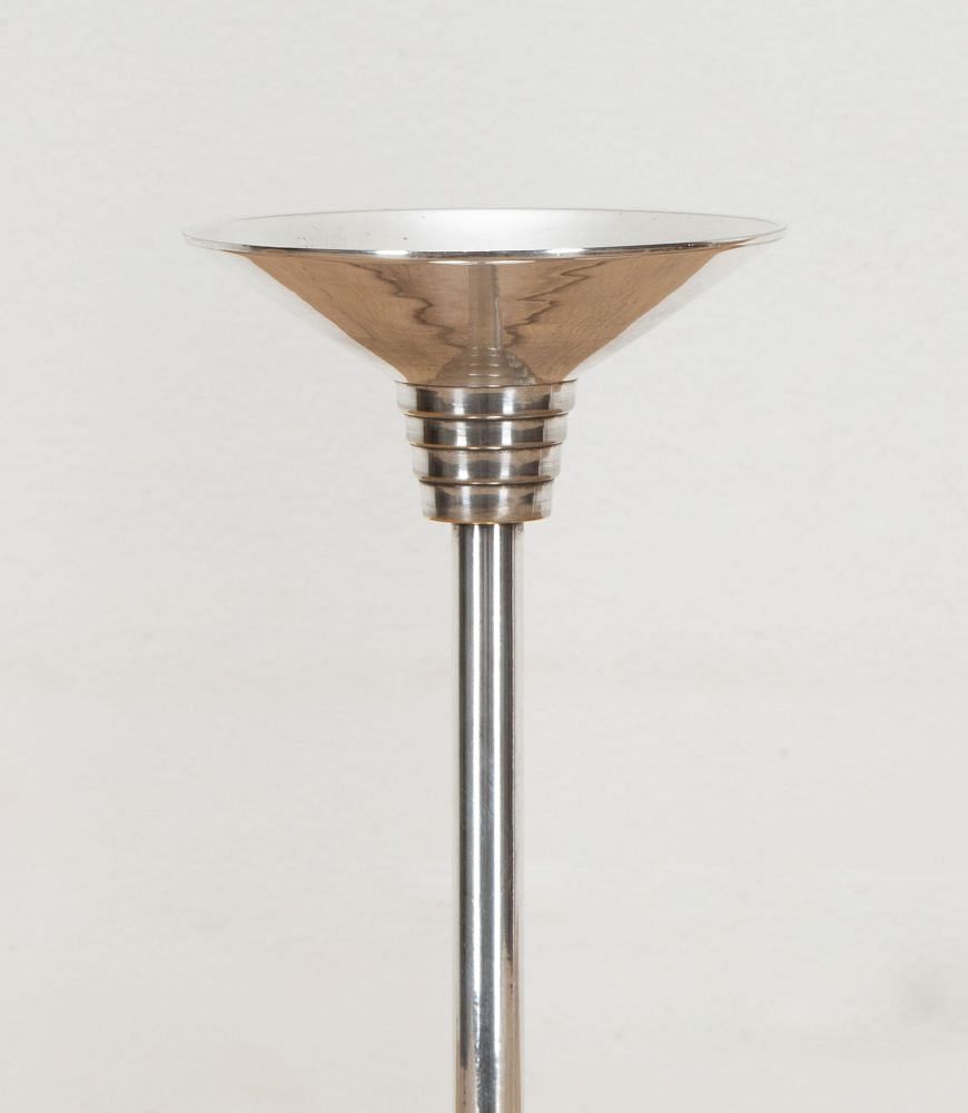 Pair of 20th Century Spanish Art Deco Style Silver Plate Candlesticks DA1541990