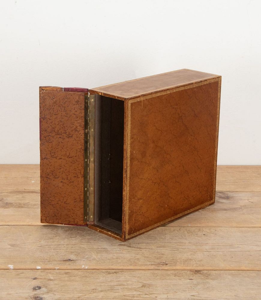 20th Century French Leather Faux Book Box File DA1542036