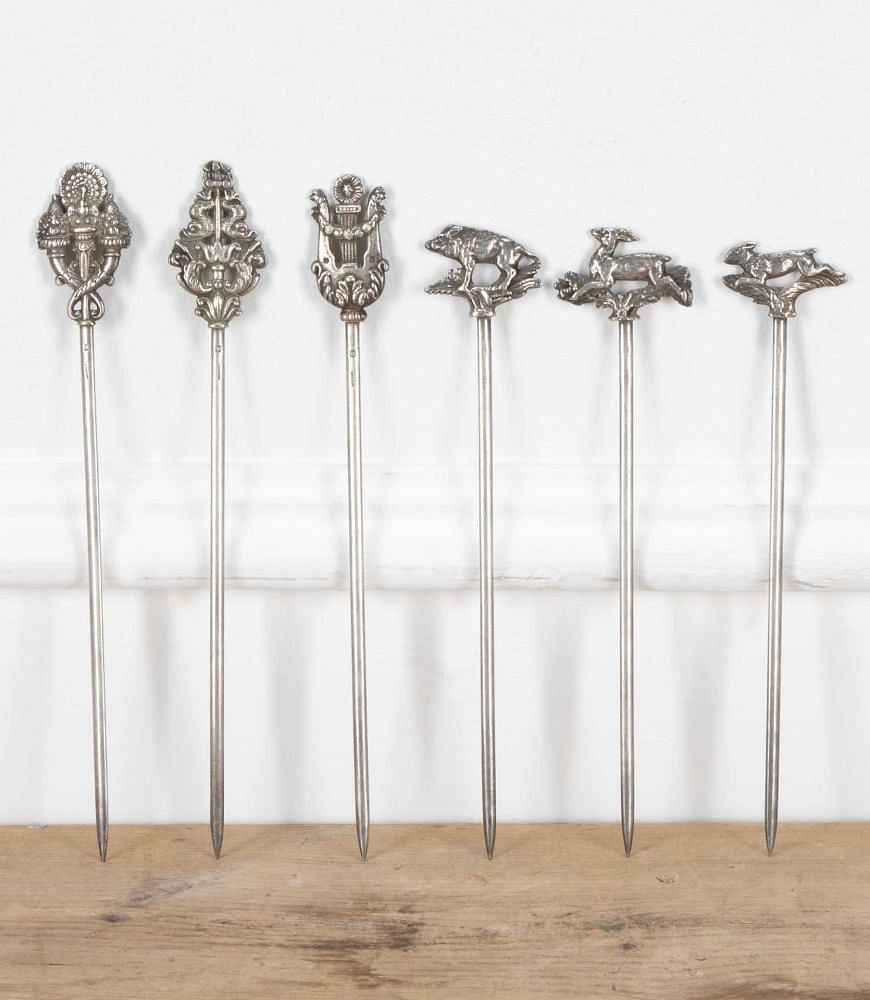 Set of Decorative Silver Plate Skewers DA155656
