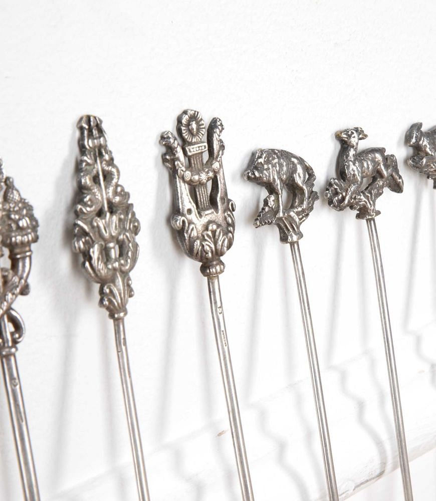 Set of Decorative Silver Plate Skewers DA155656