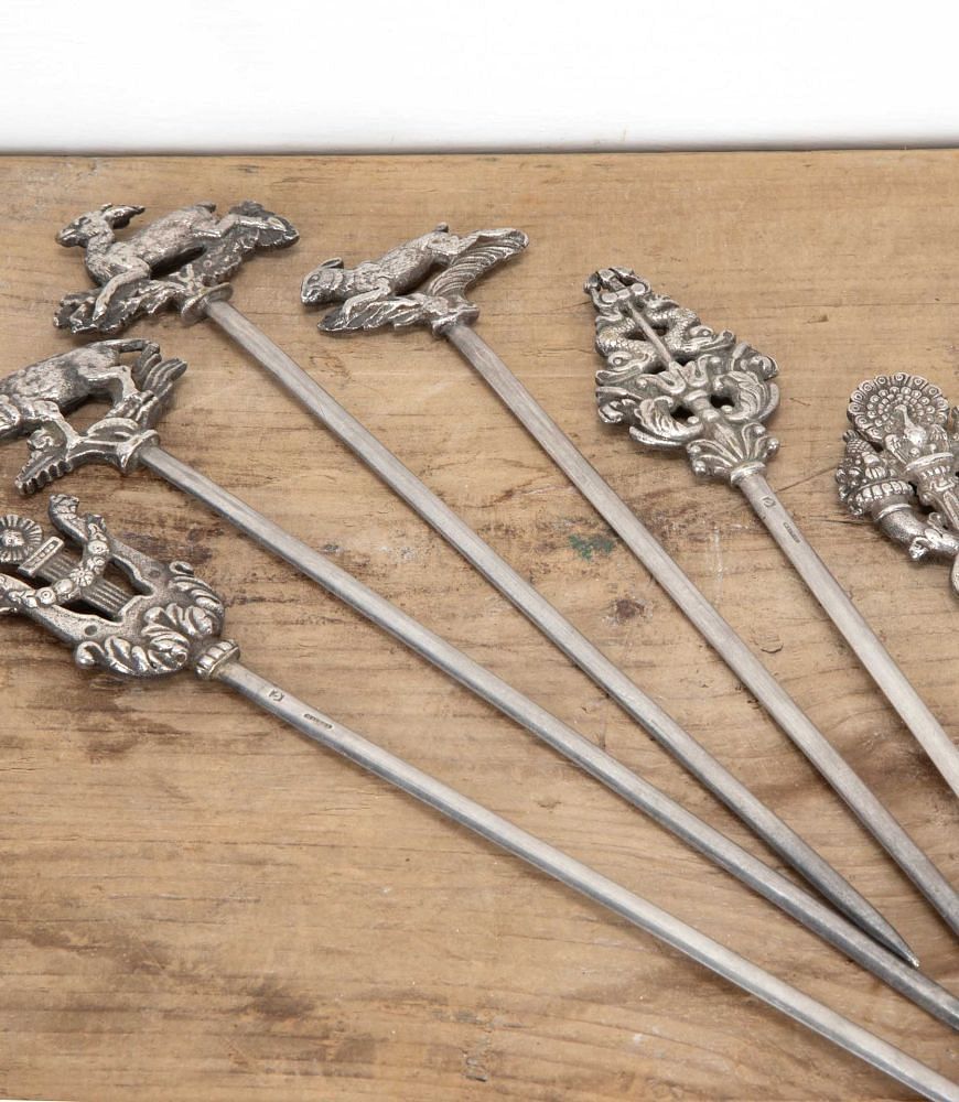 Set of Decorative Silver Plate Skewers DA155656