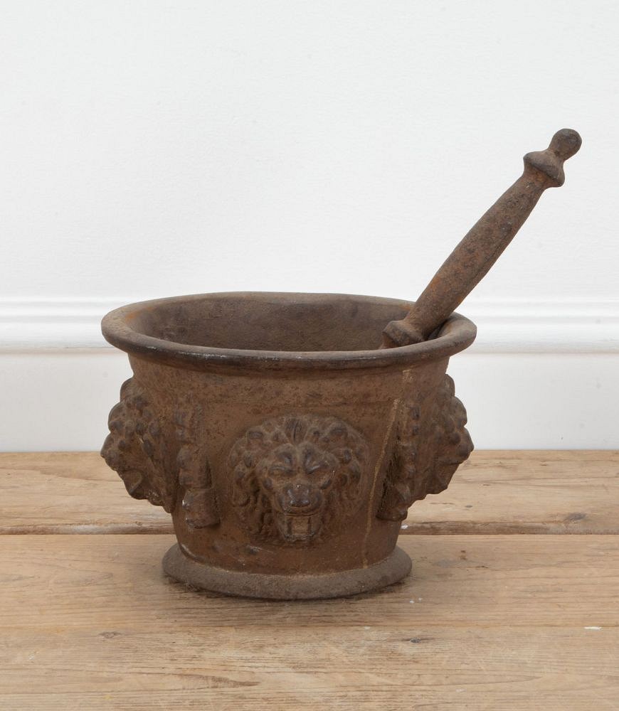 18th Century Cast Iron Pestle and Mortar DA202930