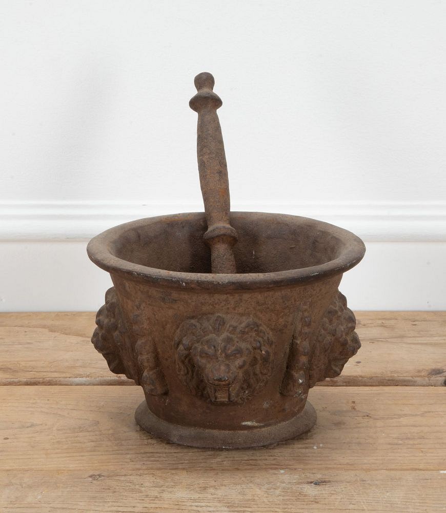 18th Century Cast Iron Pestle and Mortar DA202930