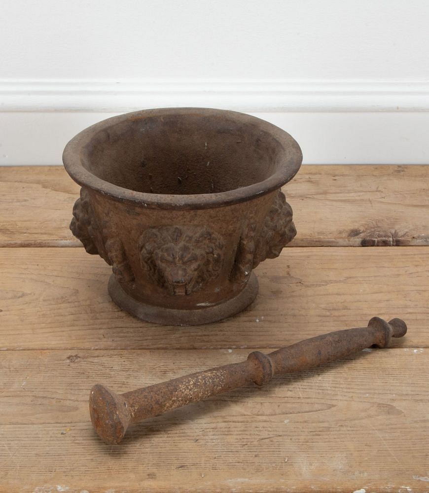 18th Century Cast Iron Pestle and Mortar DA202930