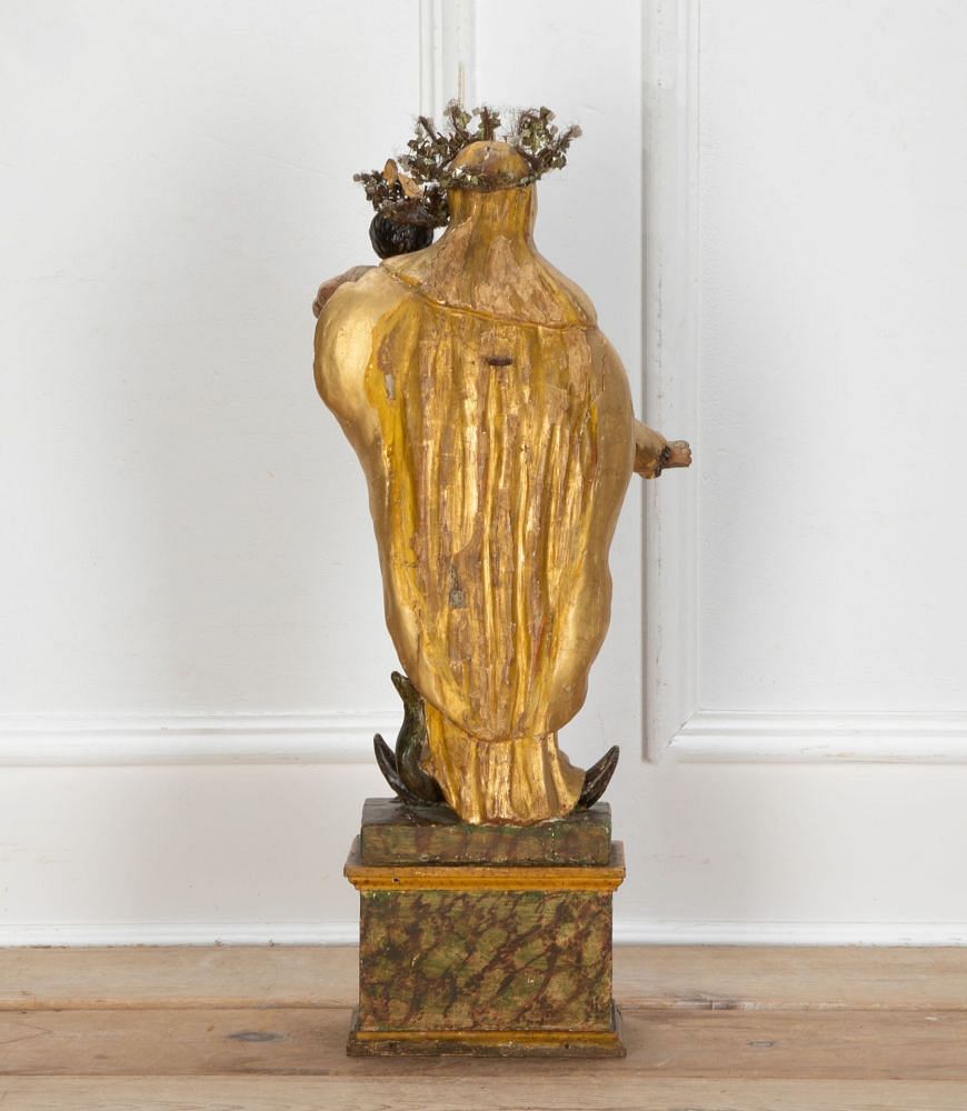 18th Century French Carved Polychrome Figure of Madonna and Child DA2334835