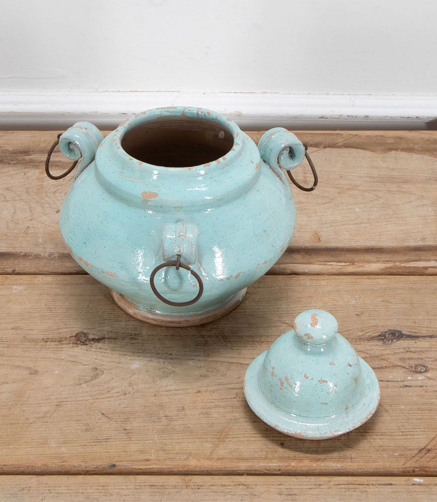 20th Century Italian Pale Blue Glazed Earthenware Jar DA2338269