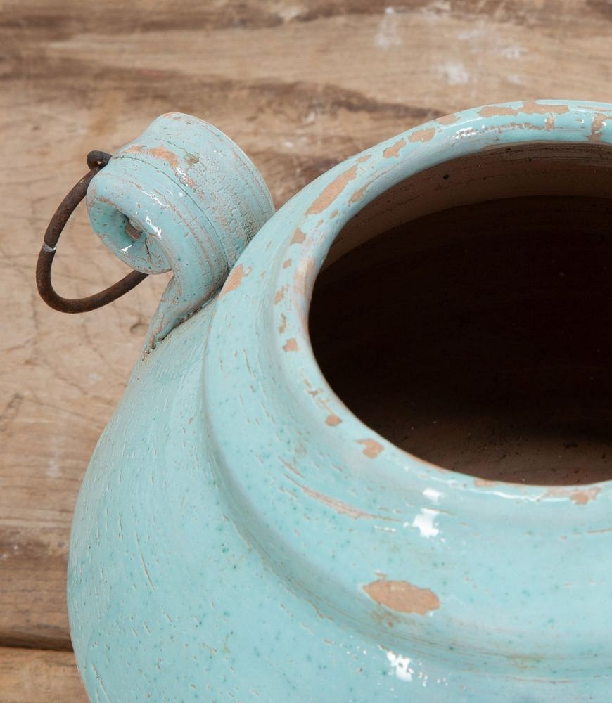 20th Century Italian Pale Blue Glazed Earthenware Jar DA2338269