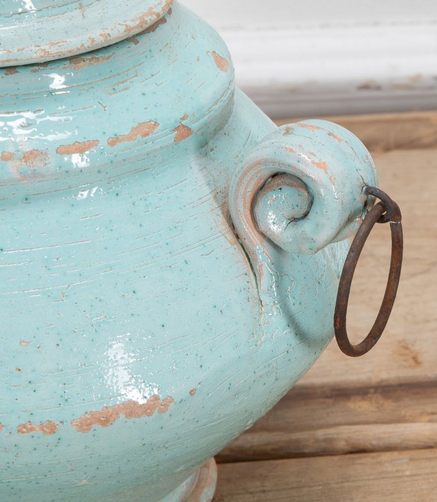 20th Century Italian Pale Blue Glazed Earthenware Jar DA2338269
