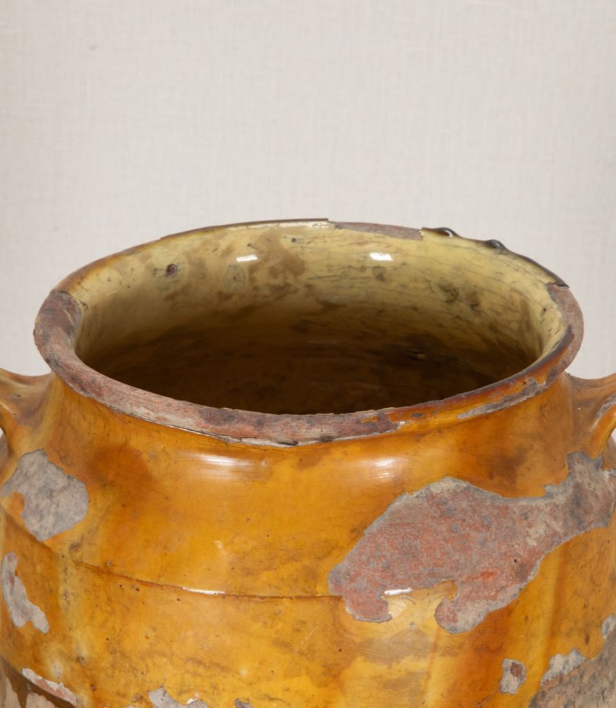 19th Century French Yellow Glazed Confit Pot DA2342730