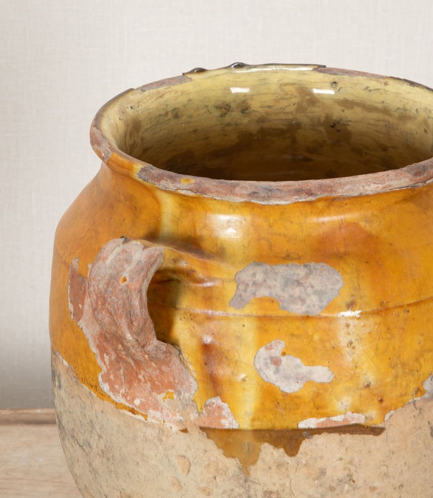 19th Century French Yellow Glazed Confit Pot DA2342730