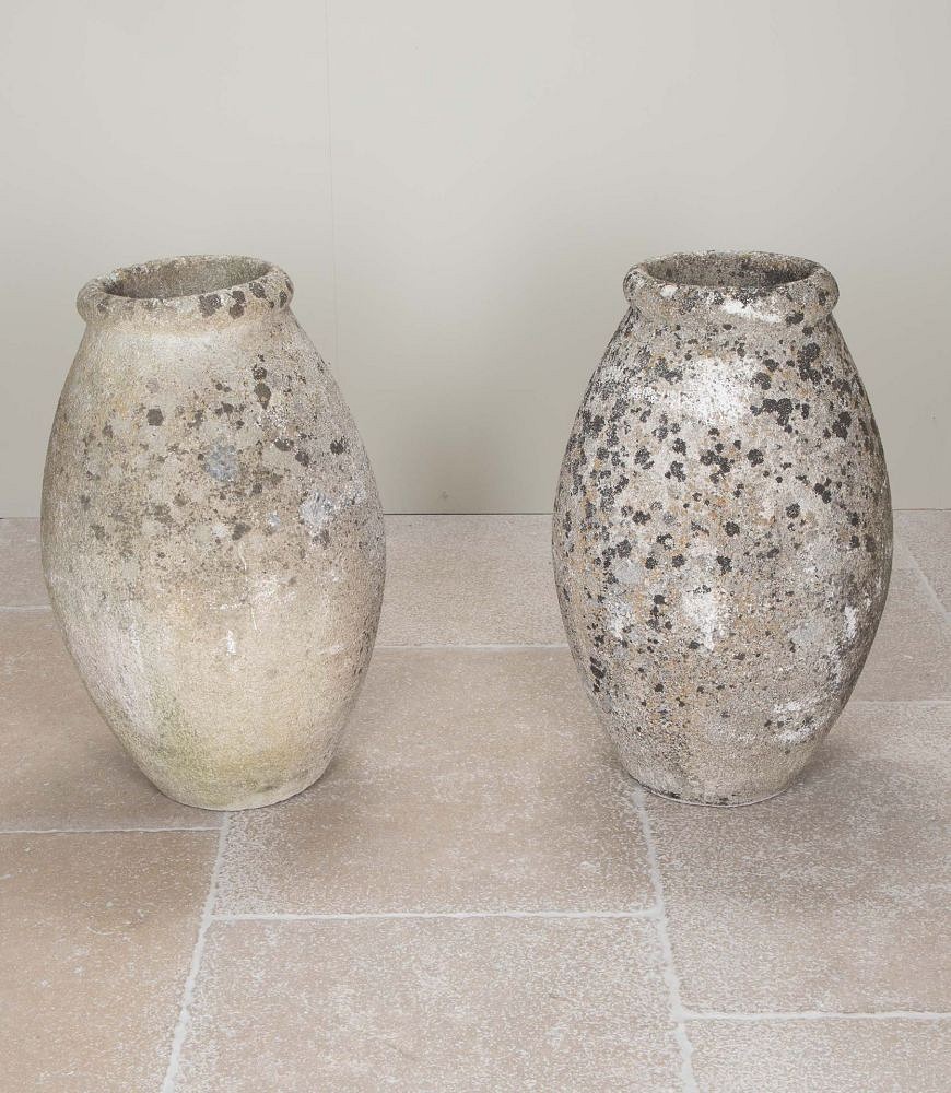 Pair of Tall 20th Century French Reconstituted Stone Urns DA2642273