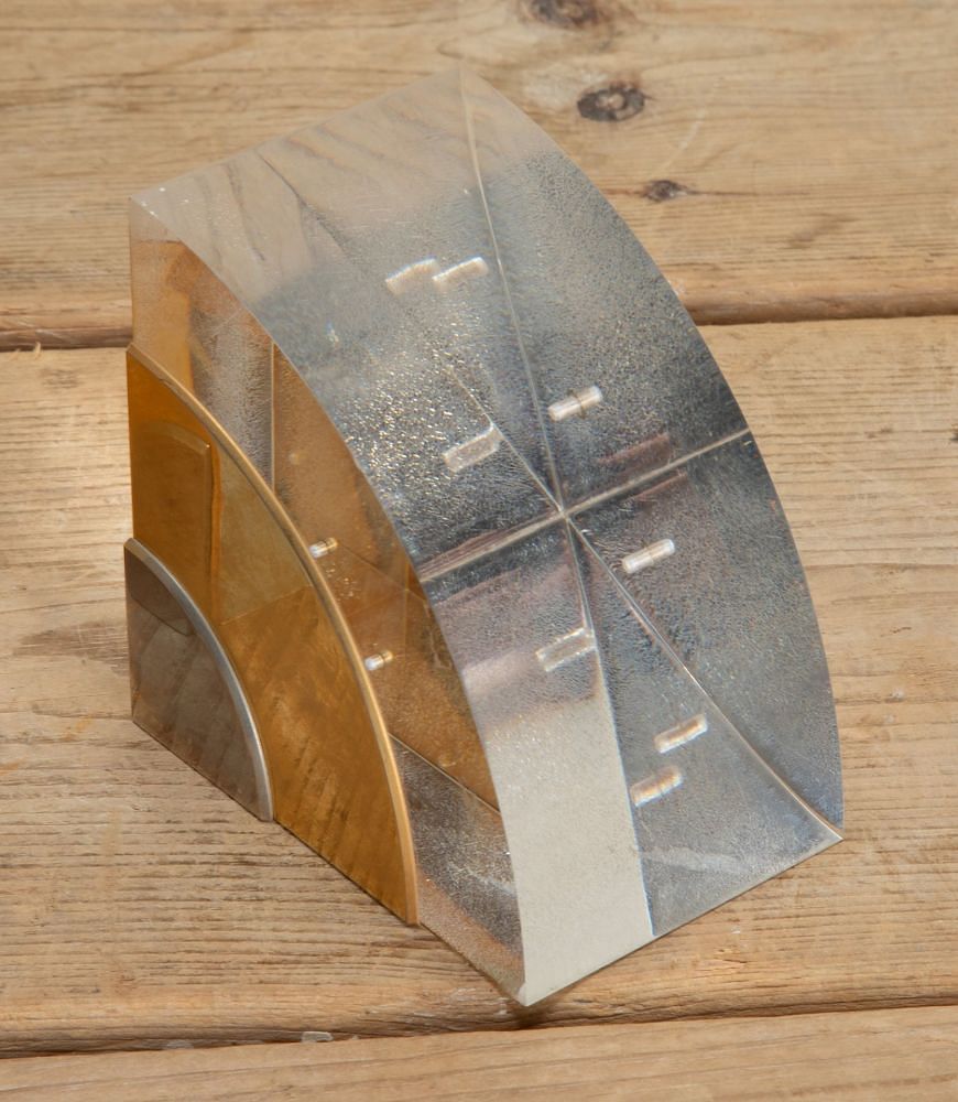 Pair of Mid-Century Italian Lucite and Brass Bookends in the Style of Crespi DA2942450