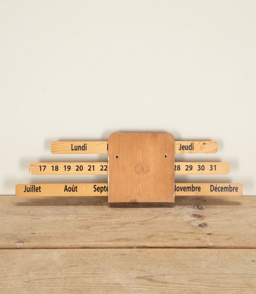 Mid-Century French 1970s Wooden Wall Calendar DA2942503
