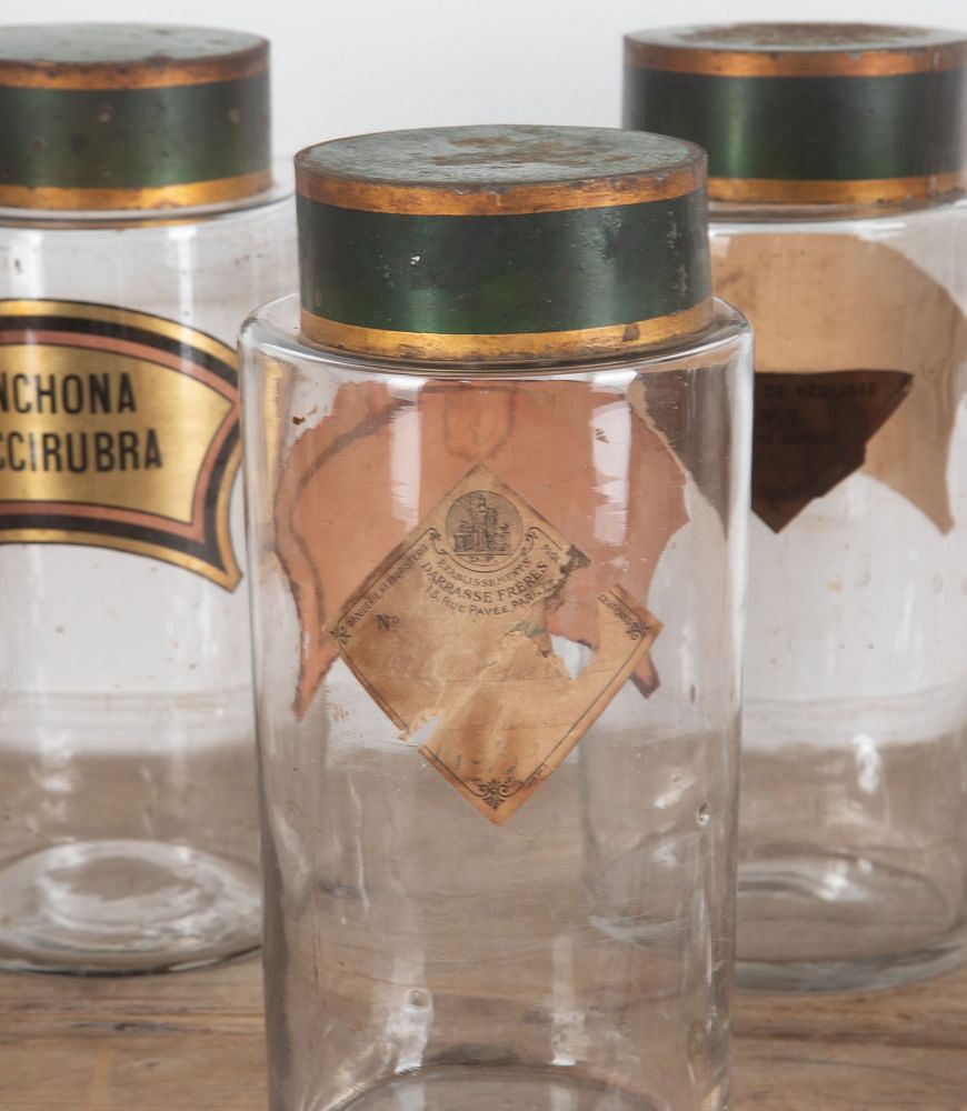 Set of Eight 19th Century Glass Hand Blown Apothecary Jars DA3435609